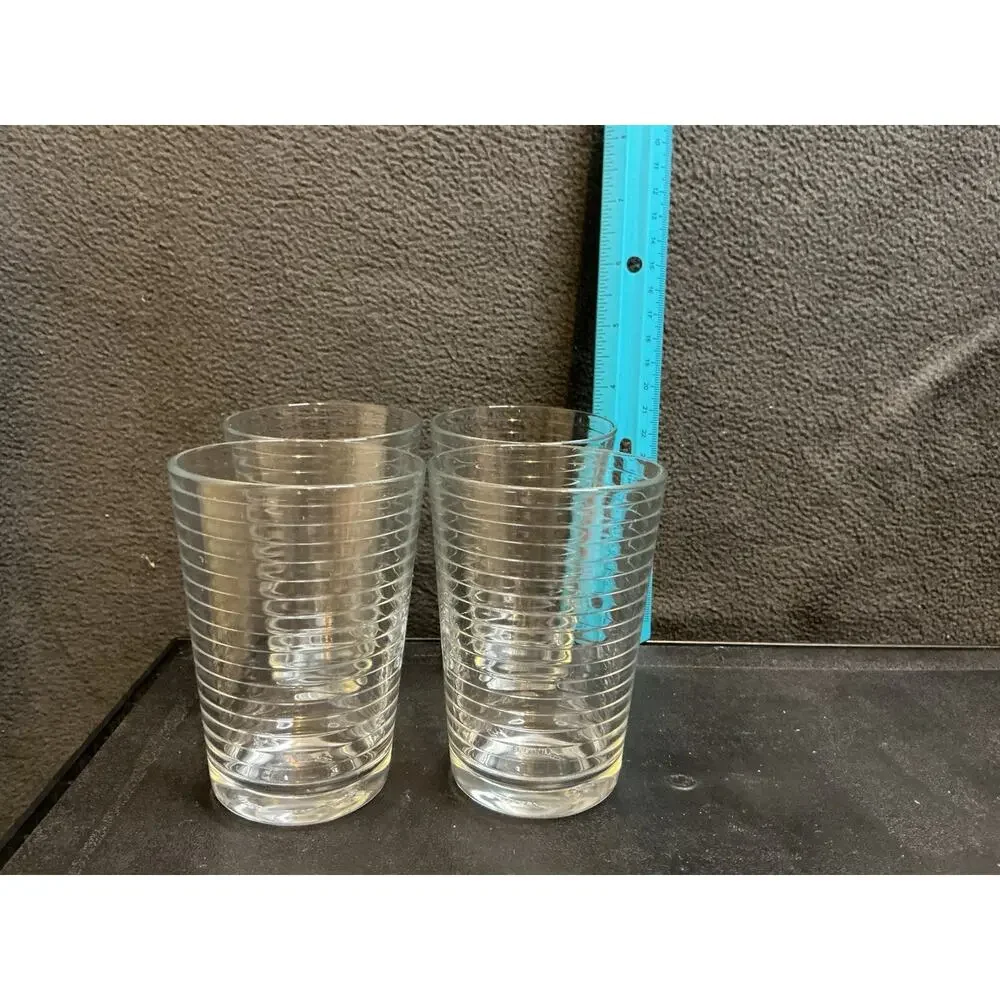Vintage Set Of 4 Pasabahce Juice Glasses Made In Turkey